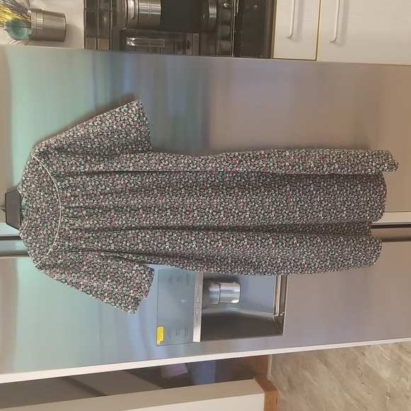 Vintage 80's HerbCraft II House Coat Duster Cottagecore Prairie Floral Medium - Picture 2 of 8